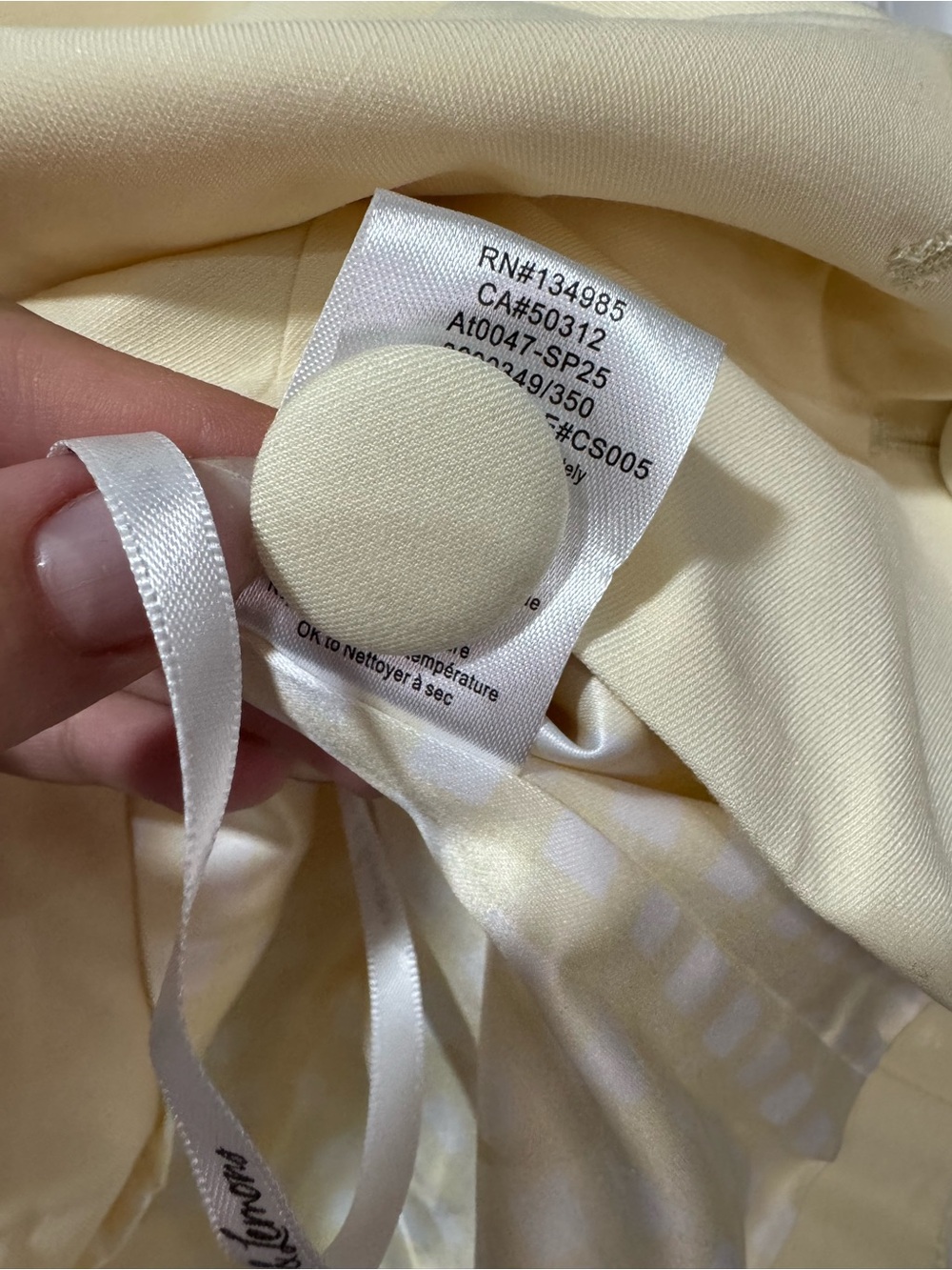 For Love & Lemons Elanah Vest Butter Yellow Gingham Lined M - Picture 9 of 11